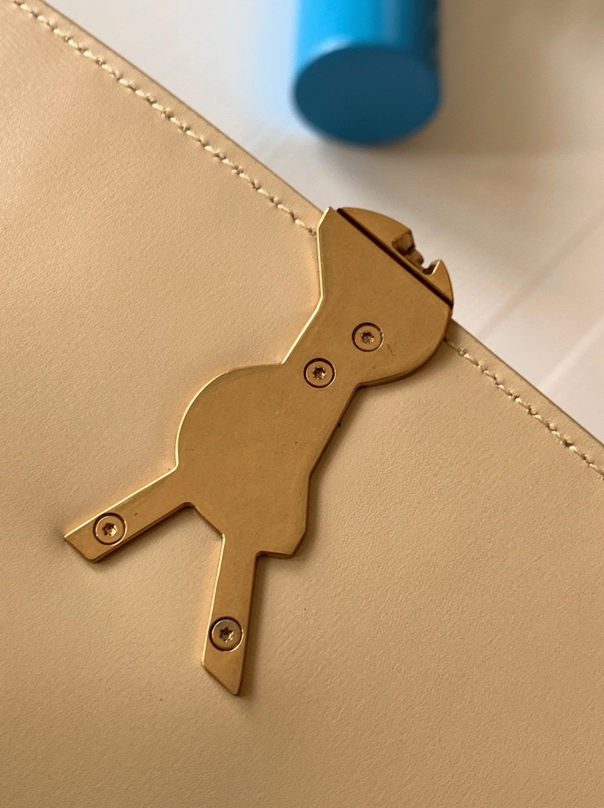 Fake Sa1nt Lau*nt Medium Solferino Bag Beige Calfskin