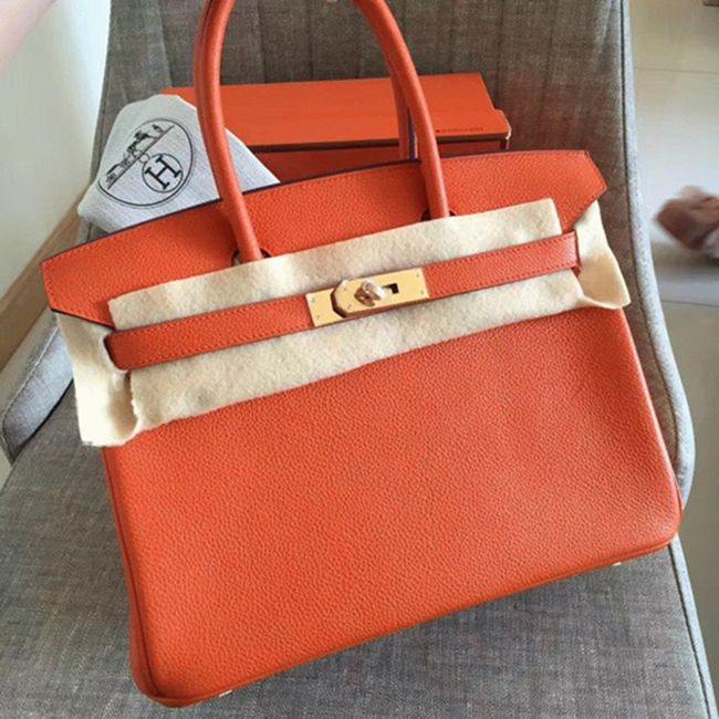 Orange H**me5 Birkin 30cm Classic Replica Purse