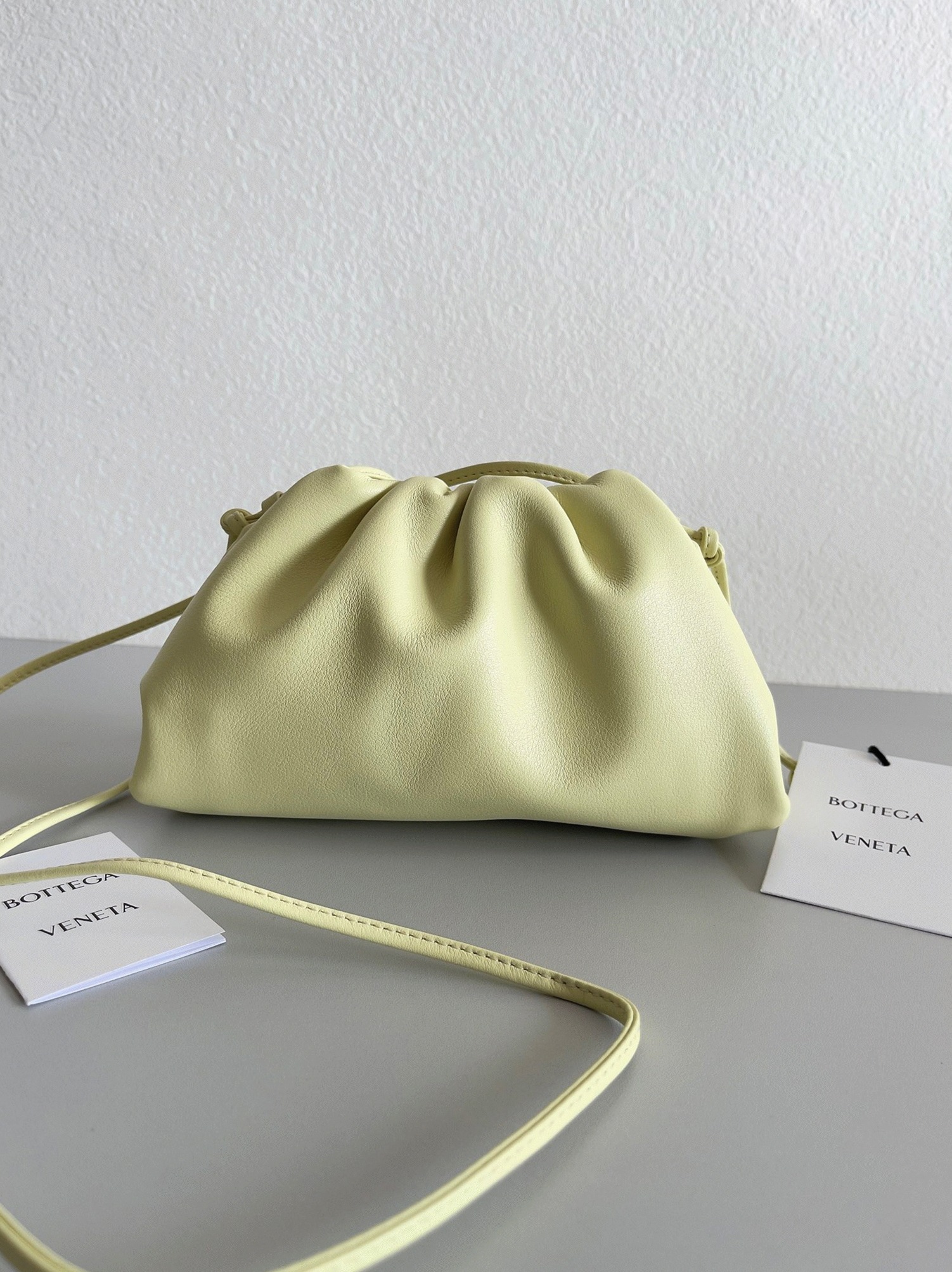 Fake B0tt*ga Ven*ta Mini Pouch with Strap Zest Washed