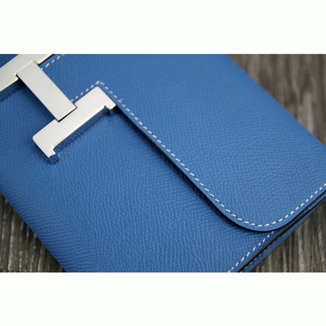 Jean blue knockoff H**me5 Constance wallet
