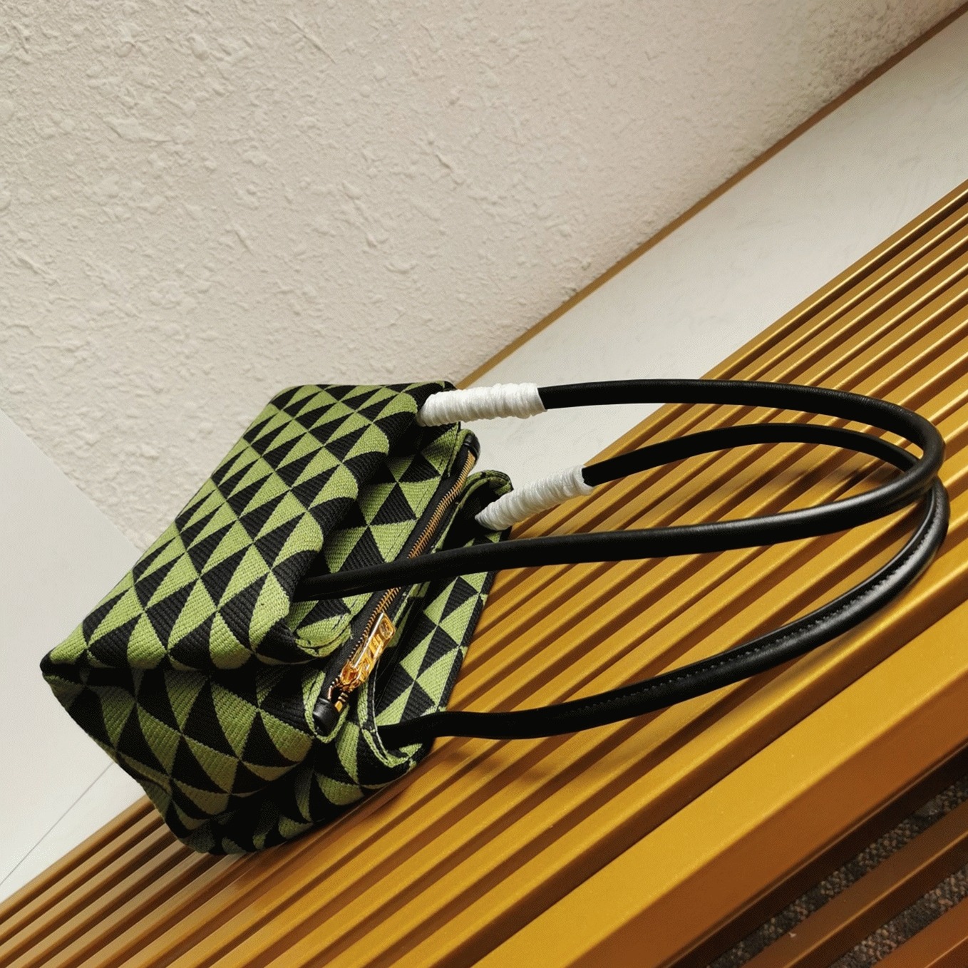 Pra*a S*pernova Small Shoulder Bag Replica in Black/Green