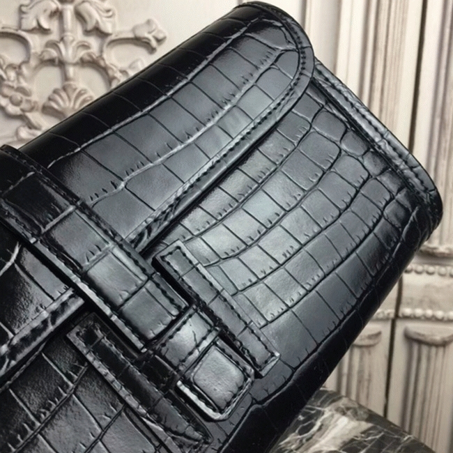 Blue electric crocodile leather replica H**me5 Jige Elan clutch bag