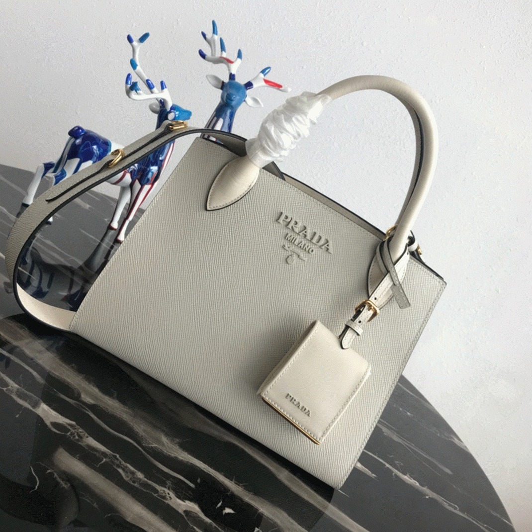 Pra*a Monochrome Small Bag Knockoff in White