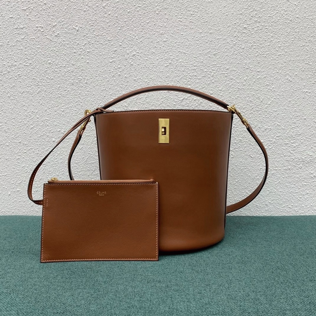 Brown Ce1i*e Bucket 16 Replica Bag