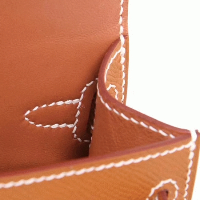 Brown Epsom Knockoff H**me5 Kelly 20CM Elegant Handbag