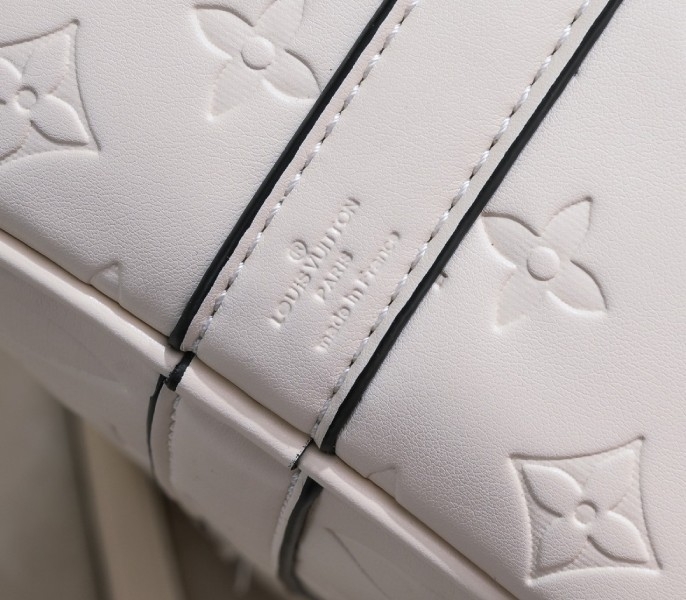 LV Monogram Empreinte Keepall Bandouliere 45 In Cream