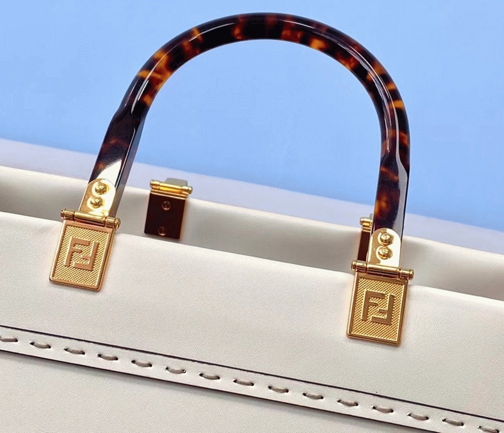 Top Quality Fake F**di Sunshine Medium Tote Bag In White Calfskin