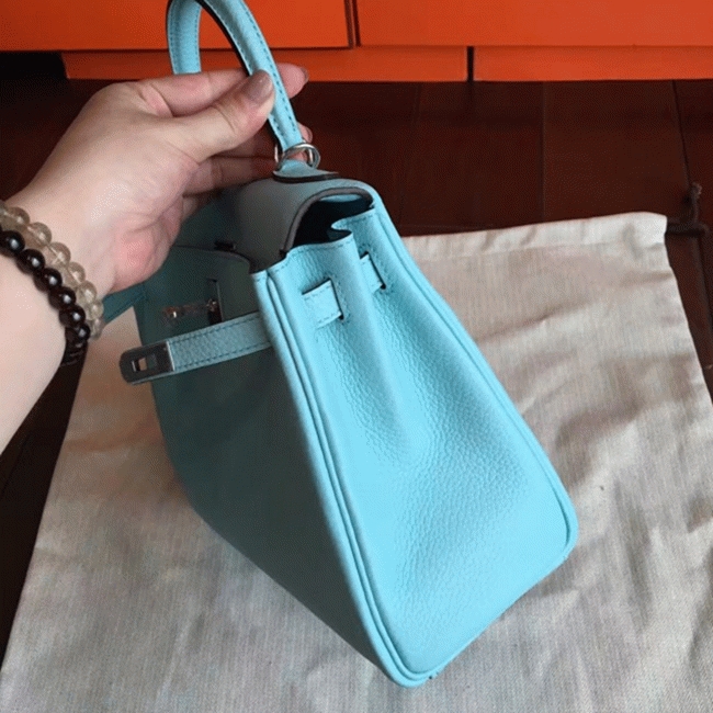Blue Atoll Clemence Replica H**me5 Kelly 25cm Retourne Handbag