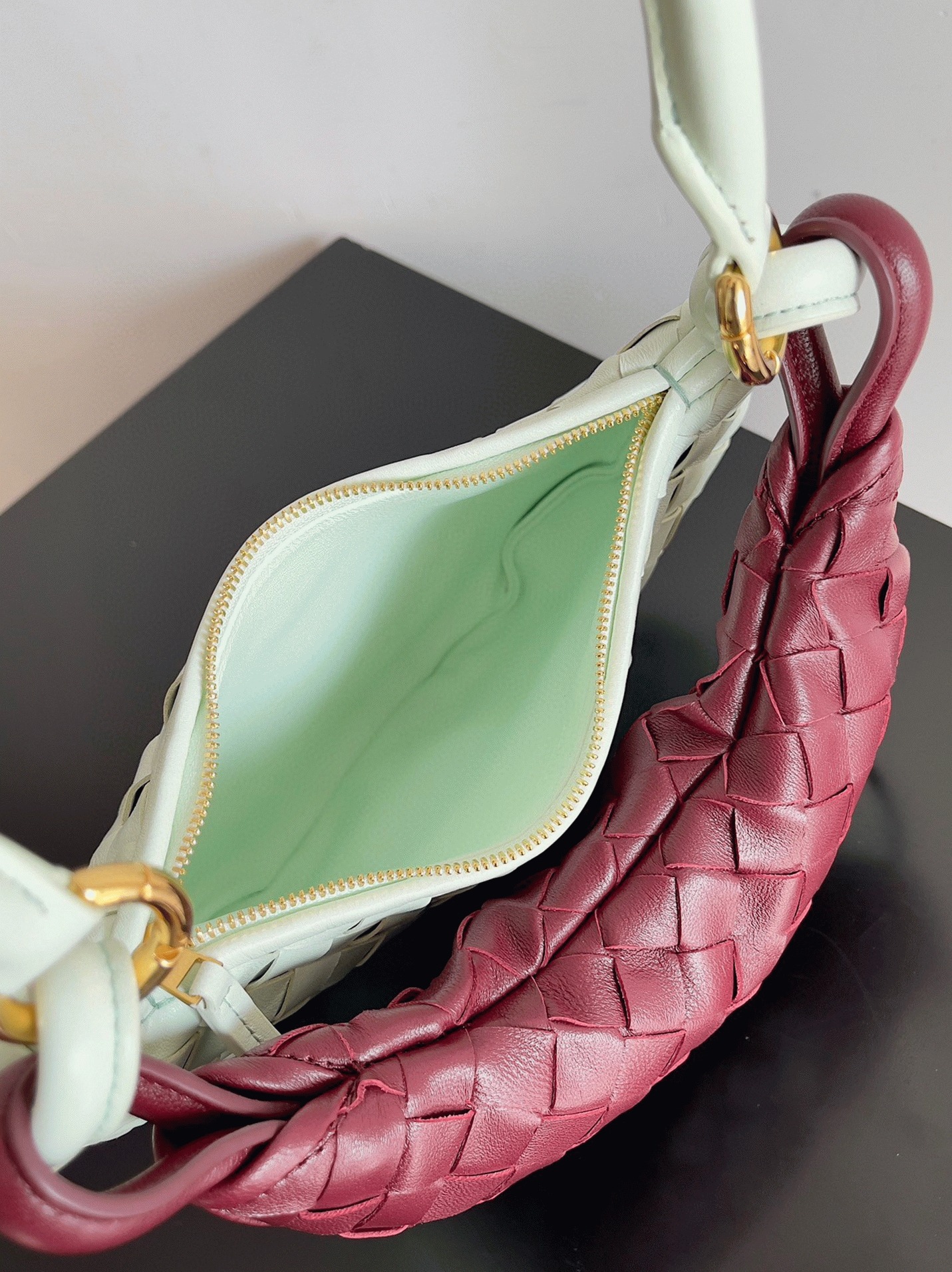 Replica B0tt*ga Ven*ta Gemelli Small Bag Glacier/Barolo