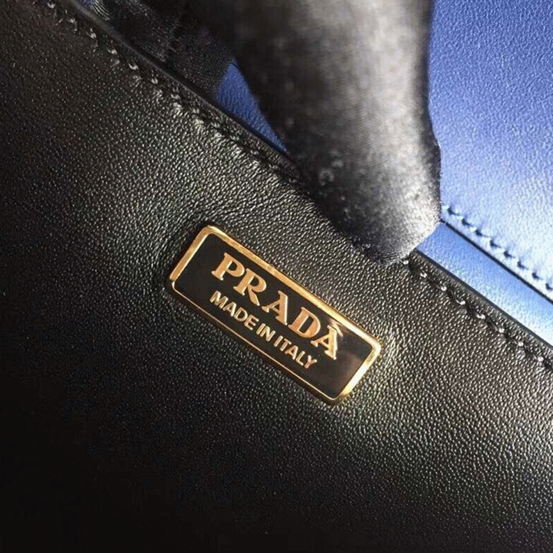 Blue/Black Pra*a Cahier Shoulder Bag Fake