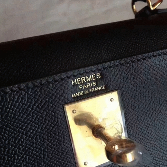 Black Epsom Fake H**me5 Kelly Sellier 28cm Stylish Handbag