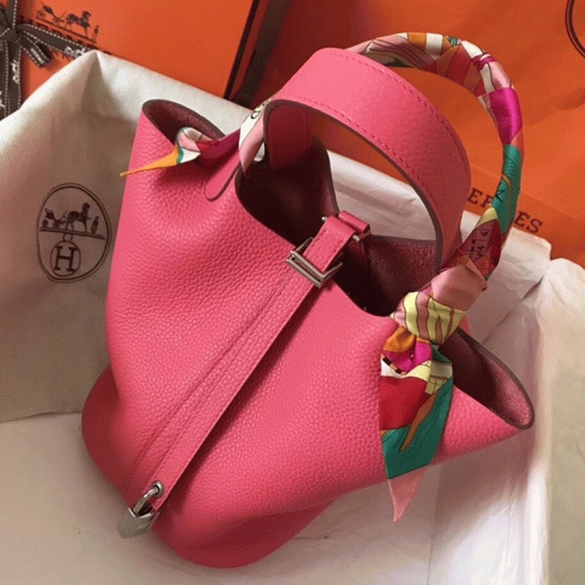 Rose lipstick cheap replica H**me5 Picotin Lock 22cm handbag