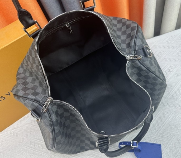 L0vis Vvtt0n Damier Graphite Canvas Keepall Bandouliere 50 In Indigo Blue