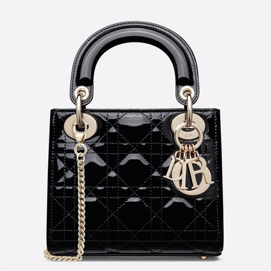 D10r Lady D10r Mini Chain Bag Replica with Chain in Black