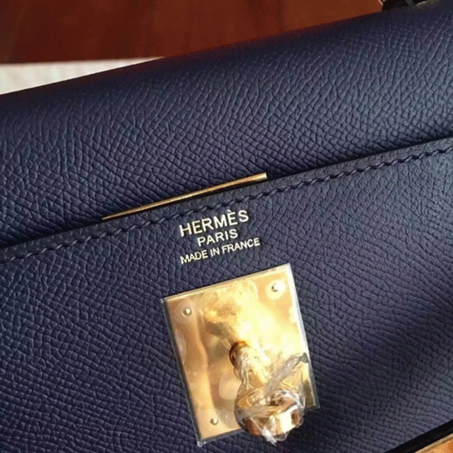 Sapphire Epsom Fake AAA H**me5 Kelly 32cm Sellier Handbag