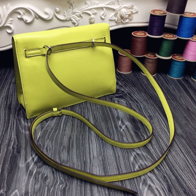 Yellow Swift Leather Copy H**me5 Kelly Danse Bright Handbag
