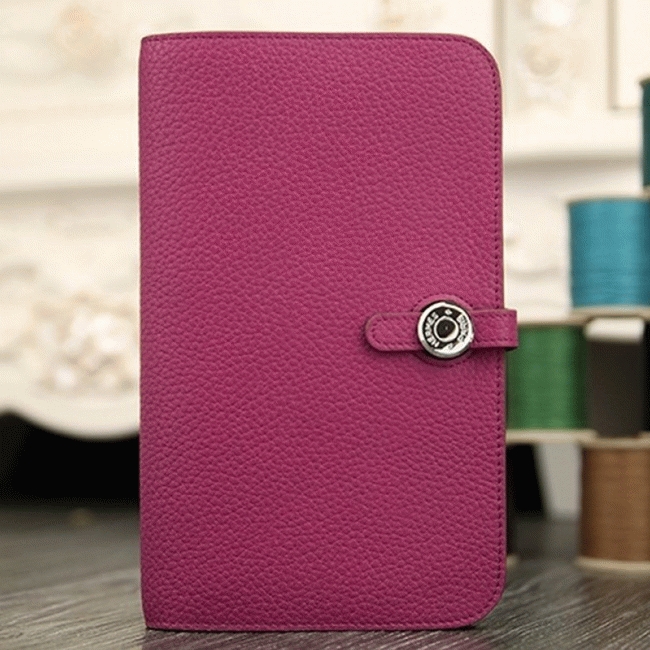 Purple knockoff designer H**me5 Dogon combine wallet