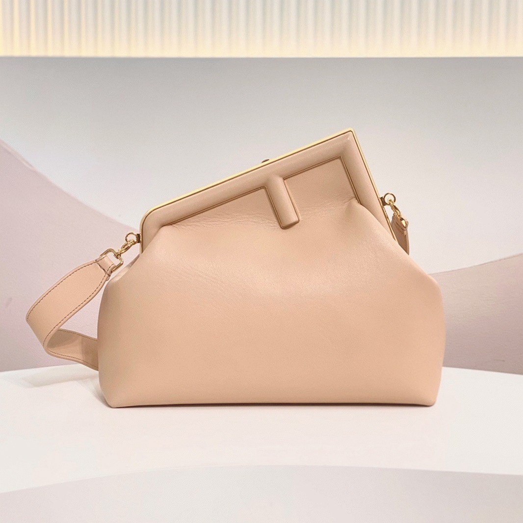 Top Quality Fake F**di First Medium Bag In Powder Pink Nappa Leather
