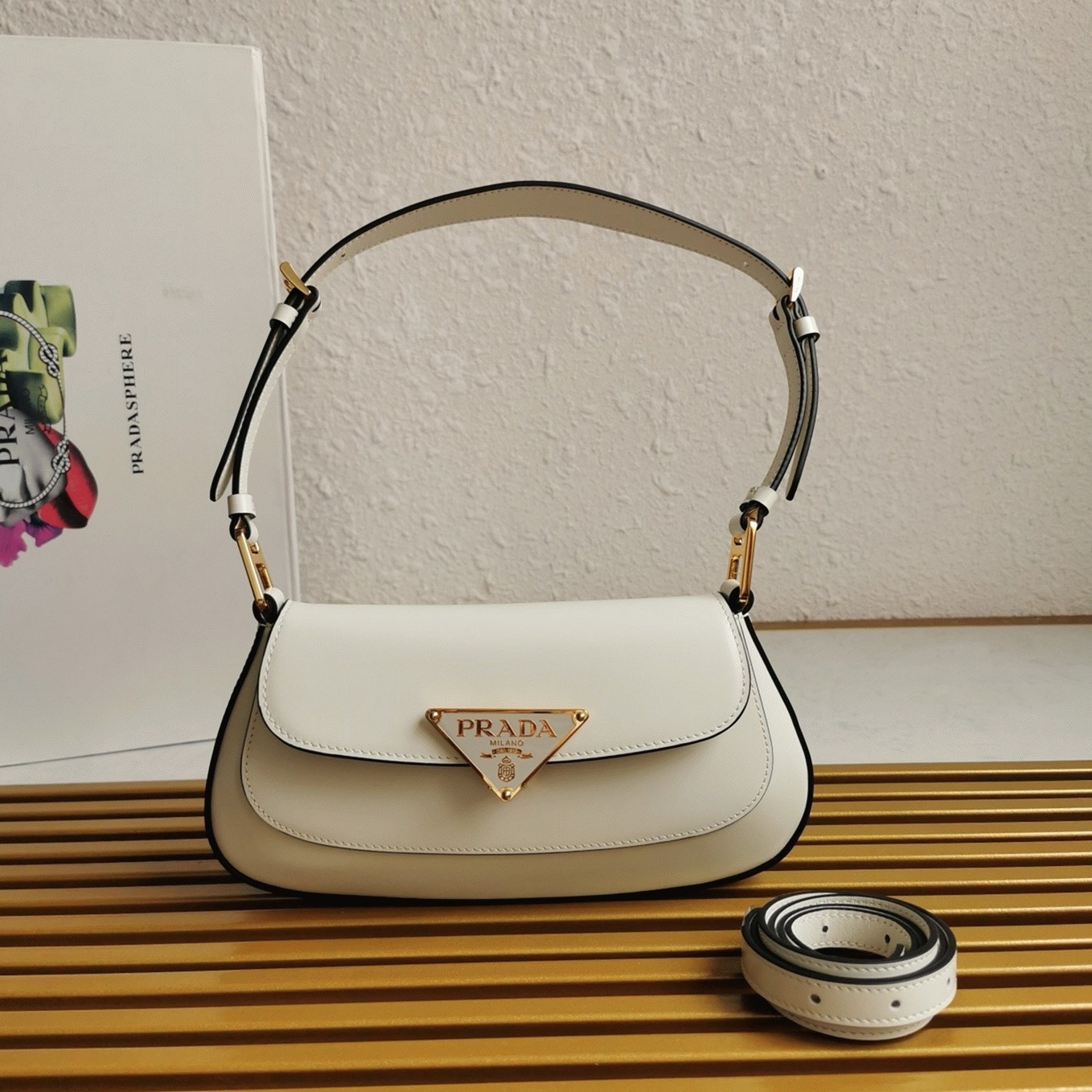Pra*a Shoulder Bag Knockoff in White