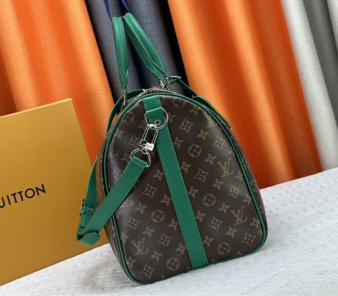 L0vis Vvtt0n Monogram Macassar Canvas Keepall Bandouliere 50 In Borneo Green