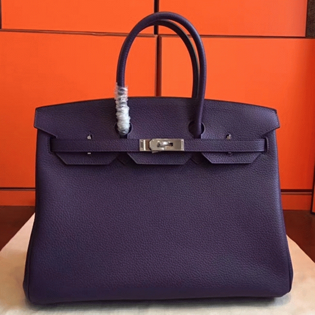 Iris Tone Faux H**me5 Birkin 35CM Designer Handbag