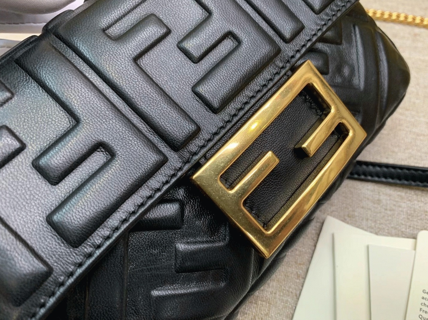Top Quality Fake F**di Small Baguette Bag In Black FF