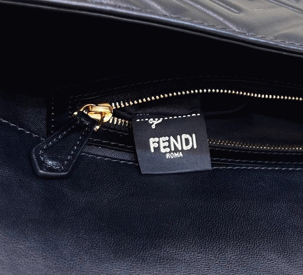 Top Quality Fake F**di Large Baguette Bag In Black FF