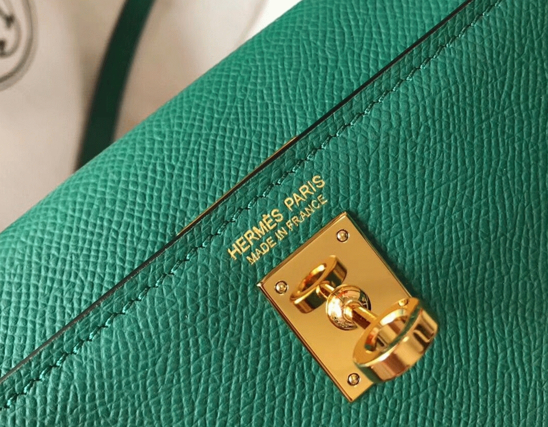 H**me5 Kelly Mini II Bag Replica in Vert Vertigo