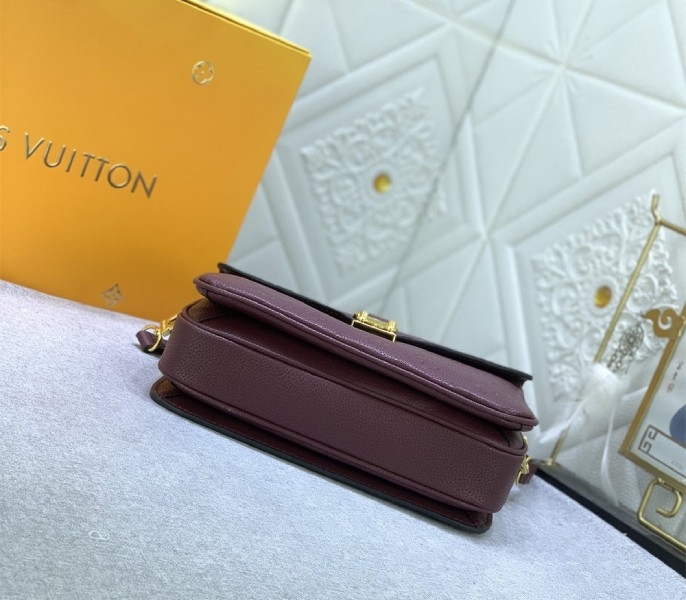 LV Monogram Empreinte Leather Metis In Wine