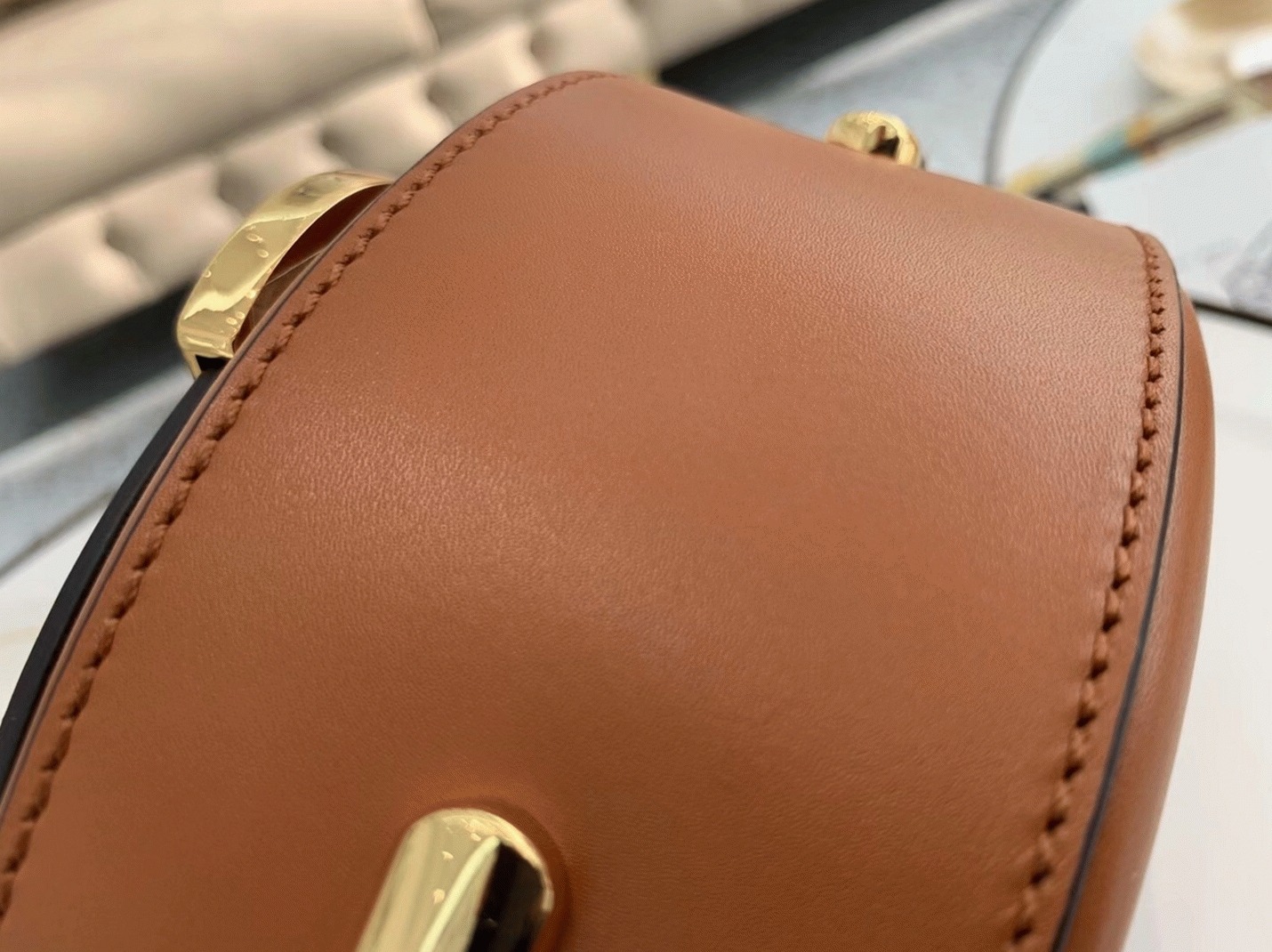 Top Quality Fake F**di Moonlight Saddle Bag In Brown Calfskin