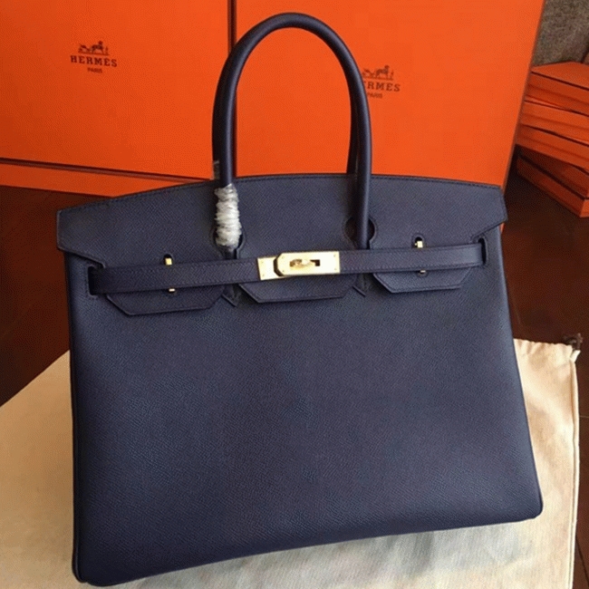 Sapphire Knockoff H**me5 Birkin 35cm Elegant Tote