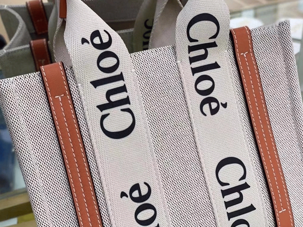 top quality knockoff Ch10e small woody tote bag in canvas with brown leather strips