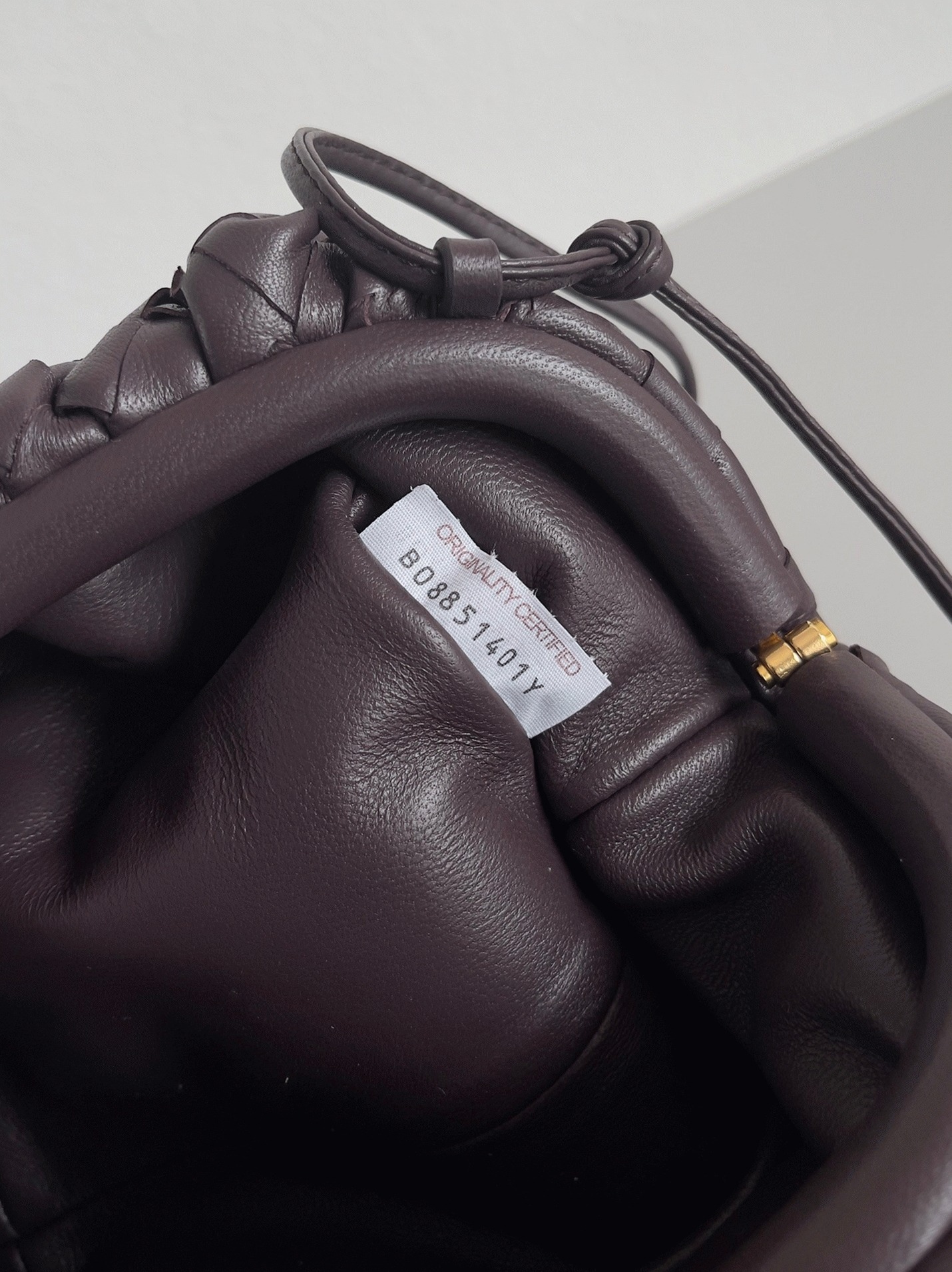 Knockoff B0tt*ga Ven*ta Mini Pouch with Strap Grape