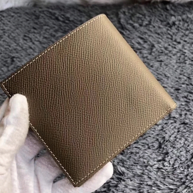Taupe best replica H**me5 Copernic compact wallet