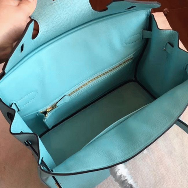 Blue Atoll Imitation Luxury H**me5 Birkin 30cm Tote