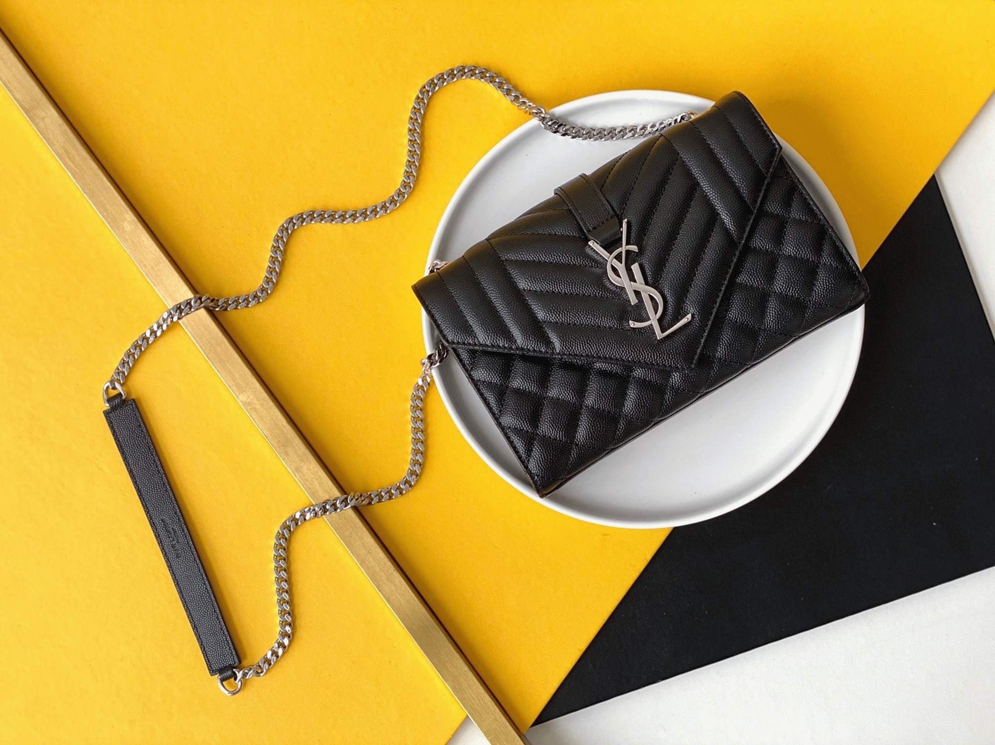 Replica Sa1nt Lau*nt Envelope Small Bag Noir
