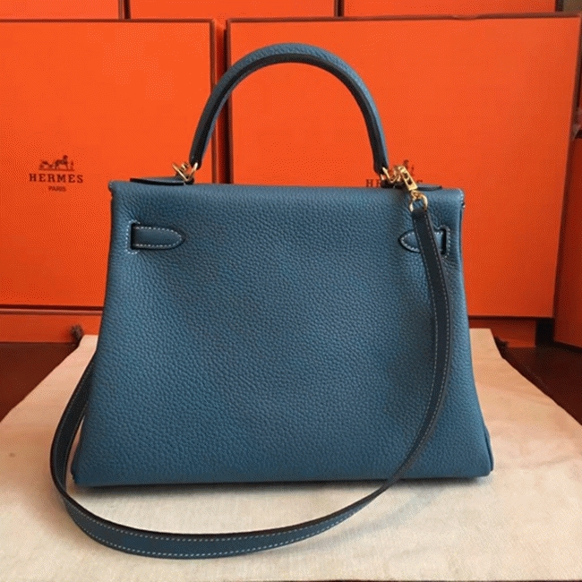 Blue Jean Clemence Replica H**me5 Kelly Retourne 32cm Elegant Purse