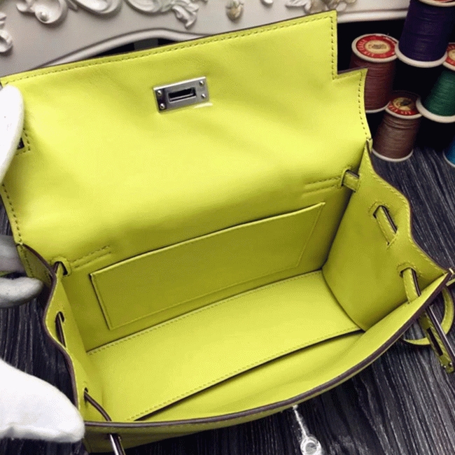 Yellow Swift Leather Copy H**me5 Kelly Danse Bright Handbag
