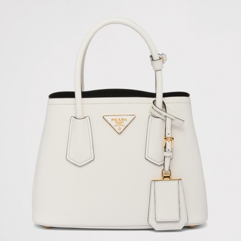 White Pra*a Double Mini Bag Replica