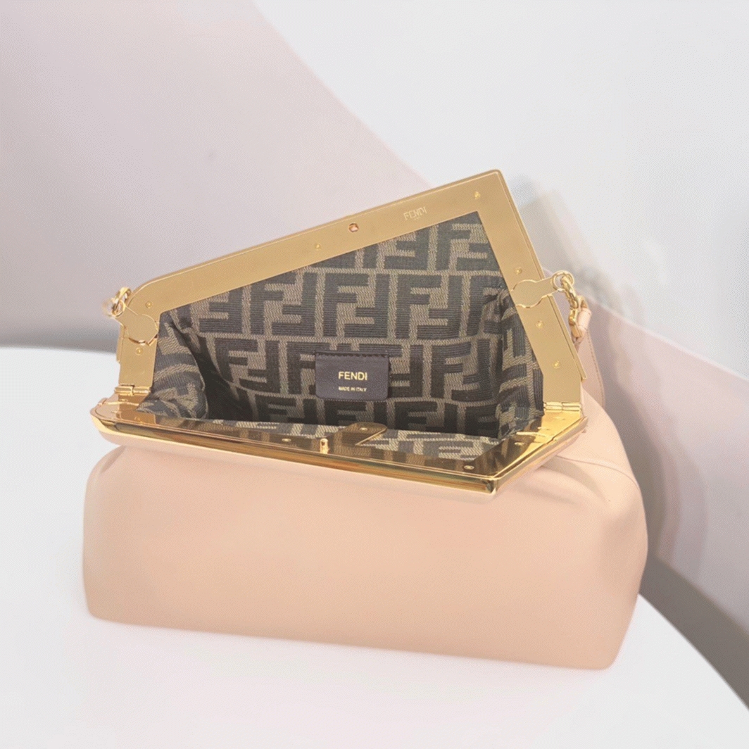 Top Quality Fake F**di First Medium Bag In Powder Pink Nappa Leather
