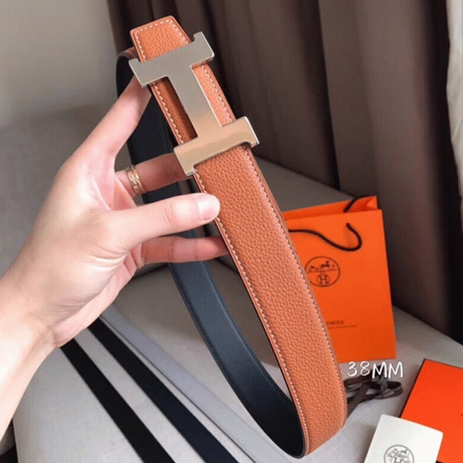 1:1 knockoff H**me5 Constance belt buckle in brown shade