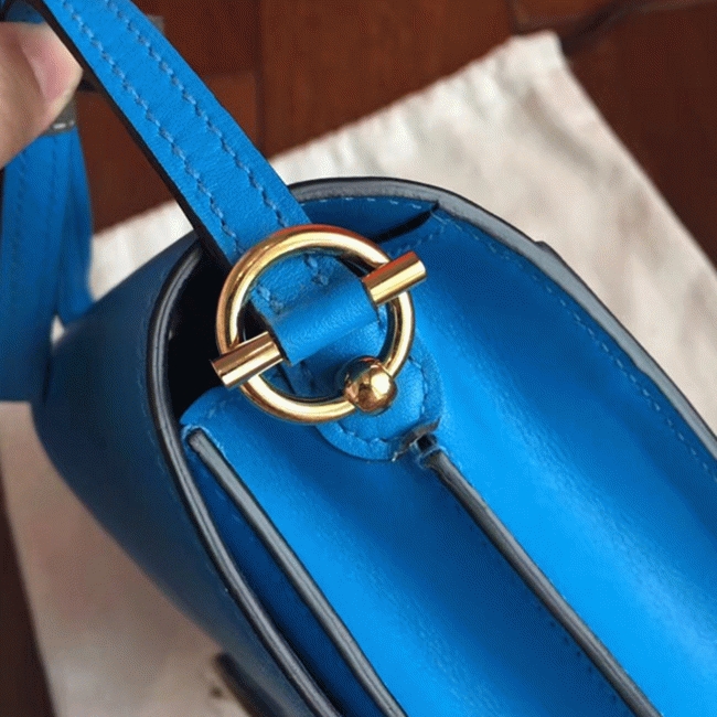 Blue hydra luxury replica H**me5 Mini Sac Roulis handbag