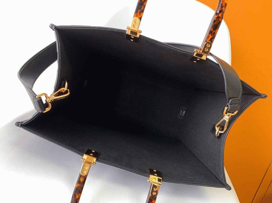 Top Quality Replica F**di Sunshine Medium Tote Bag In Black FF Calfskin