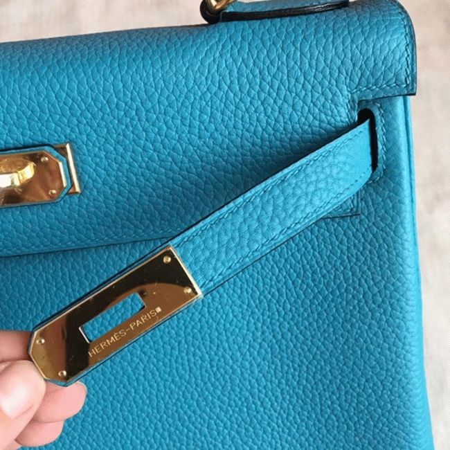 Turquoise Clemence Imitation H**me5 Kelly Retourne 28cm Colorful Bag