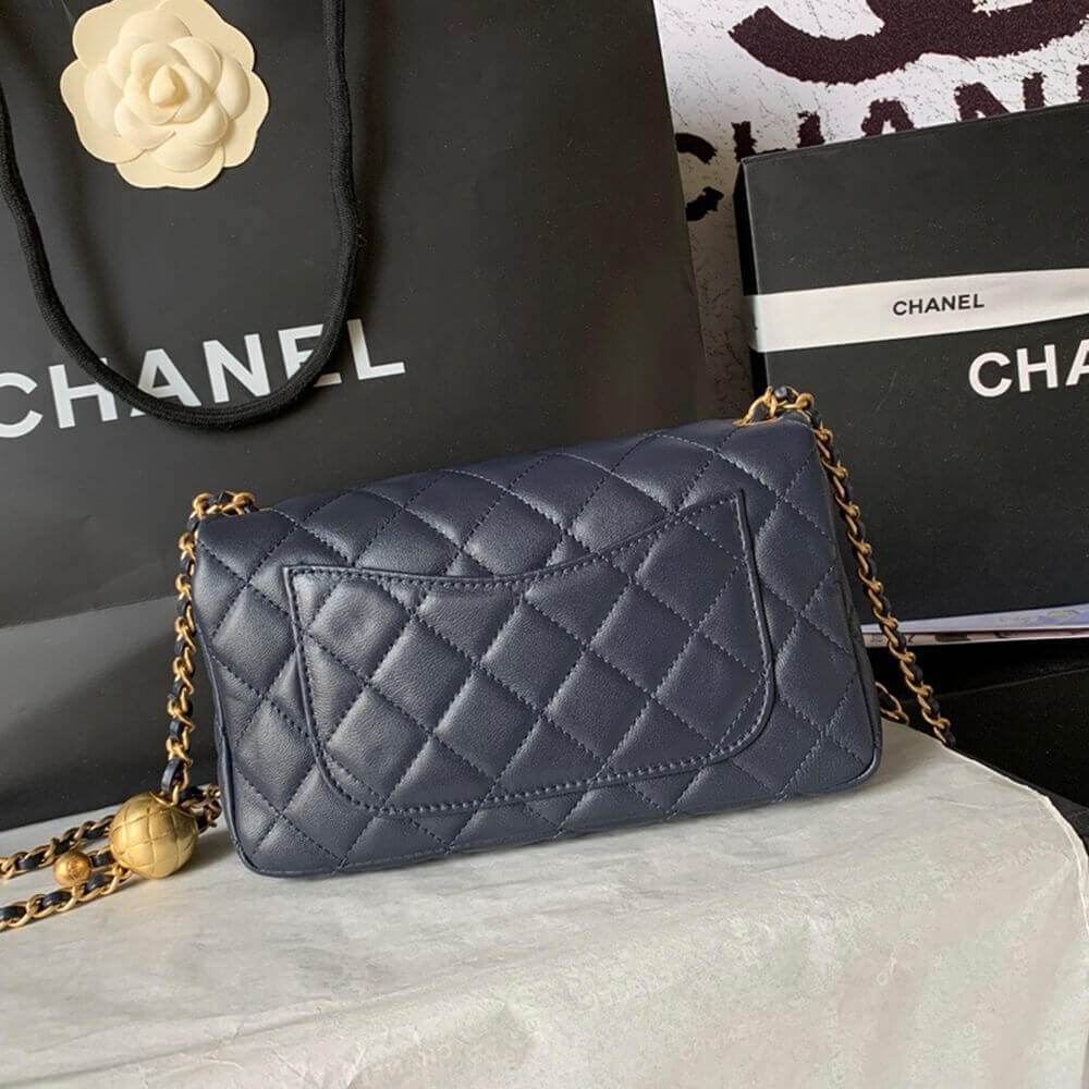 Ch**el Pearl Crush Mini Rectangular Flap