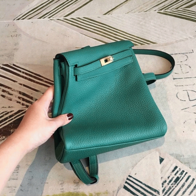 Malachite Clemence Replica H**me5 Kelly Ado PM Backpack