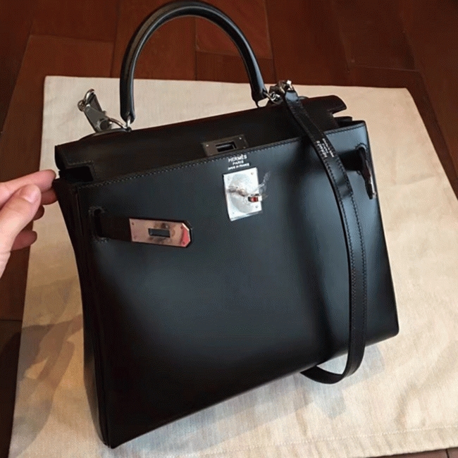 Black Replica H**me5 Kelly Retourne 28cm Everyday Tote