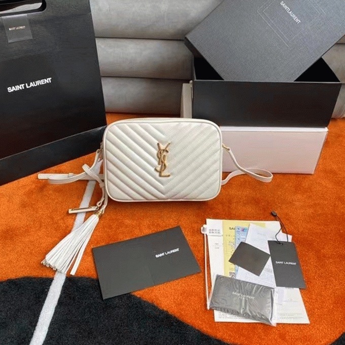 Fake Sa1nt Lau*nt Lou Camera Bag White