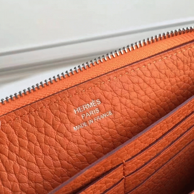 Orange 1:1 Replica H**me5 Wallet Azap Zipped