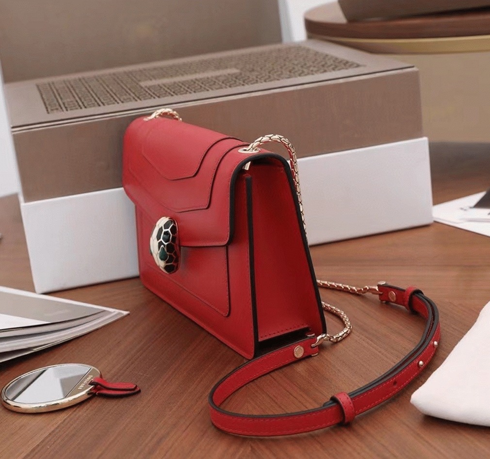 Replica Bv1g*ai Serpenti Forever Small Cross-body Bag Red Calfskin